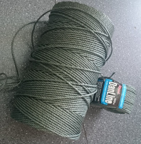 Шнур DanLine 2,5 мм 500 метров. Крученный, Тест 130 кг.